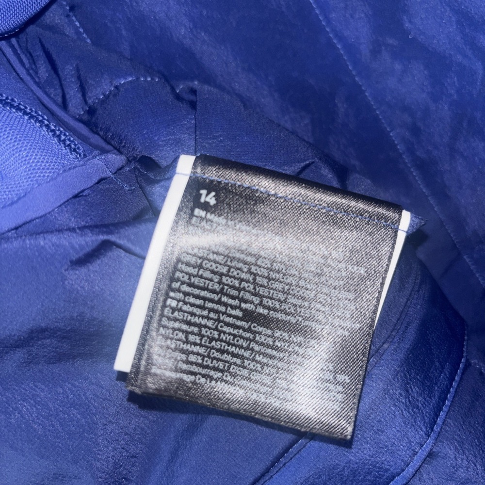 Lululemon Down For It All Jacket Size 14 Large Blue Coat Jacket Athletic Gym - Picture 8 of 11